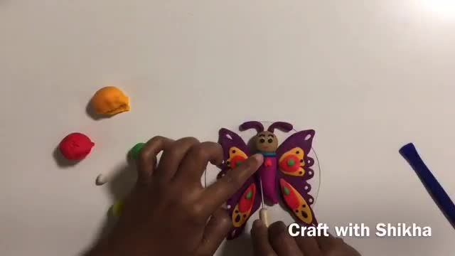 آموزش تصویری ساخت پروانه بسیار زیبا با خمیربازی برای کودکان !