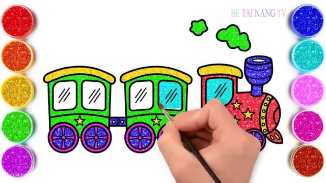 آموزش تصویری نقاشی بسیار ساده برای کودکان - (نقاشی قطار )