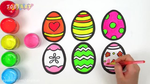آموزش کشیدن نقاشی تخم مرغ تزیئینی برای سفره هفت سین به کودکان