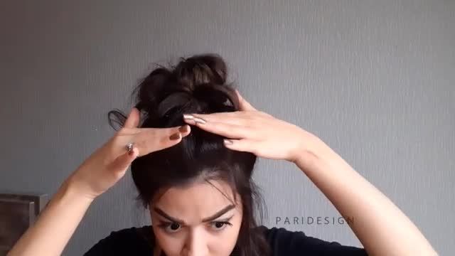 آموزش شینیون ساده و جذاب روی موهای خودمون - شینیون اروپایی در 5 دقیقه