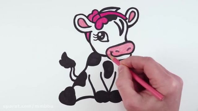 آموزش تصویری نقاشی به زبان ساده برای کودکان - (نقاشی گوساله )