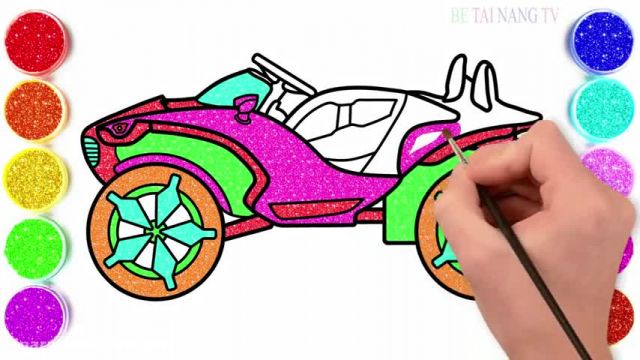 آموزش تصویری نقاشی به زبان ساده برای کودکان - (نقاشی ماشین مسابقه ای)