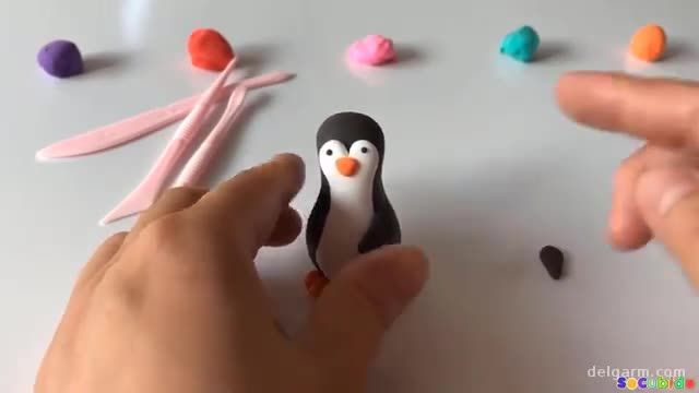 آموزش تصویری ساخت پنگوئن با خمیر بازی بسیار زیبا !