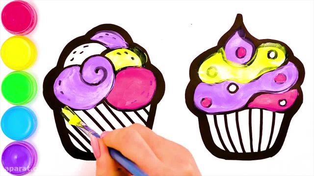 آموزش کشیدن نقاشی کاپ کیک به کودکان