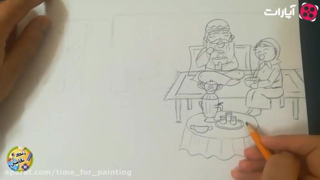 فیلم آموزش نقاشی به کودکان با زبان ساده - (نحوه کشیدن نقاشی چهارشنبه سوری)