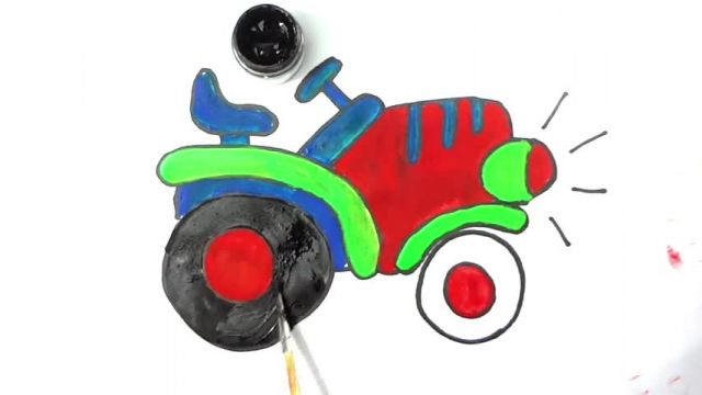 آموزش تصویری نقاشی به زبان ساده برای کودکان - (نقاشی تراکتور)