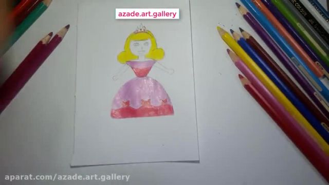 آموزش تصویری نقاشی به زبان ساده برای کودکان - (نقاشی پرنسس)