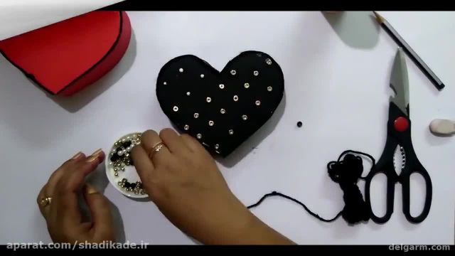 آموزش تصویری ساخت جعبه کادو قلب کوچک !