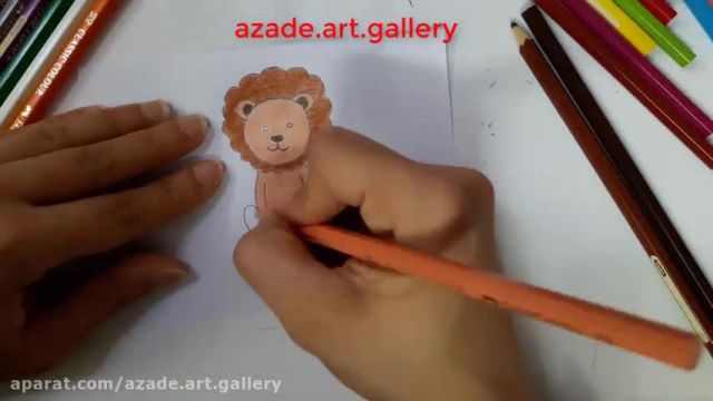 آموزش تصویری نقاشی به زبان ساده برای کودکان - (نقاشی شیر جنگل)