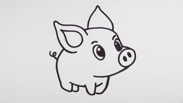 آموزش تصویری و مرحله به مرحله نقاشی به کودکان - نقاشی بچه خوک