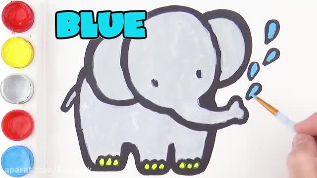 آموزش مرحله به مرحله نقاشی فیل کوچولو ساده برای کودکان !