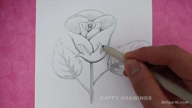 آموزش کشیدن نقاشی گل رز به کودکان