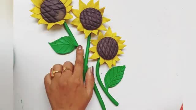 آموزش تصویری ساخت گل آفتابگردان با خمیر بسیار زیبا !