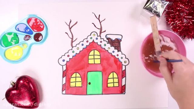 آموزش تصویری نقاشی به زبان ساده برای کودکان - نقاشی خانه فوق العاده زیبا !