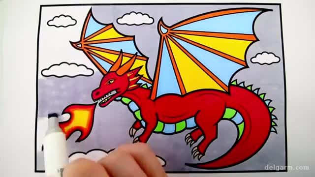 آموزش کشیدن نقاشی اژدها ترسناک کودکانه !