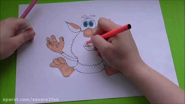 آموزش تصویری نقاشی به زبان ساده برای کودکان - (نقاشی کارتون بوبا)