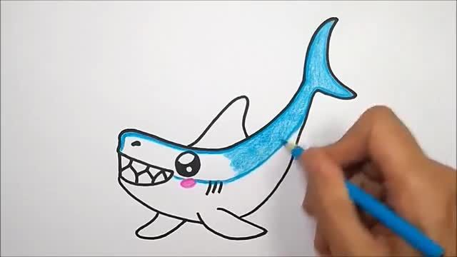 آموزش کشیدن نقاشی بچه کوسه  برای کودکان