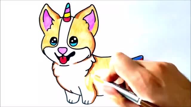 آموزش تصویری نقاشی برای کودکان به زبان ساده - نقاشی سگ کوچولو بسیار زیبا !