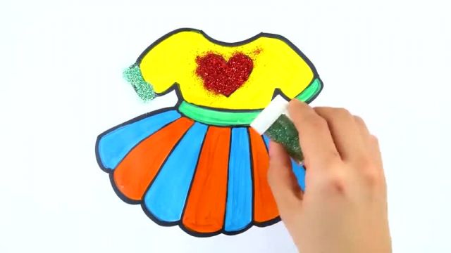 آموزش تصویری نقاشی به زبان ساده برای کودکان - (نقاشی پیراهن دخترانه)