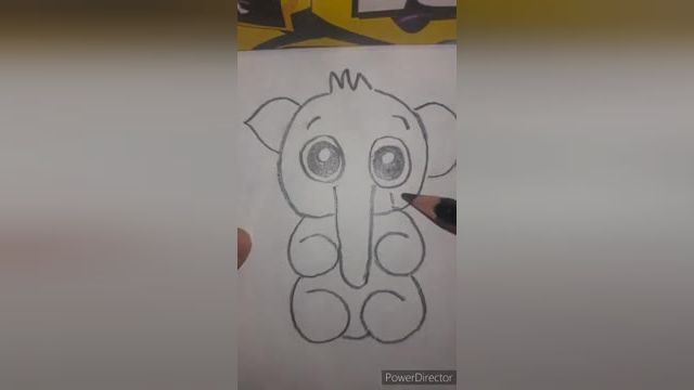 آموزش تصویری و ساده نقاشی کشیدن برای کودکان (نقاشی فیل کوچک)