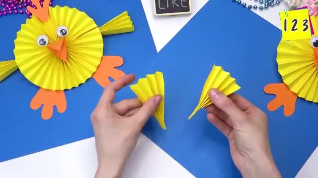 چگونه جوجه های کاغذی با طرح بادبزنی بسازیم؟