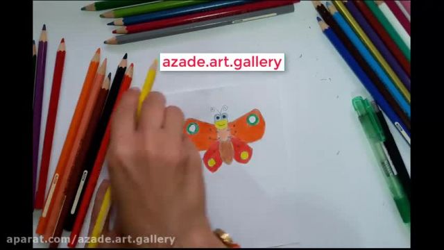 آموزش تصویری نقاشی به زبان ساده برای کودکان - (نقاشی پروانه)