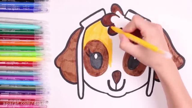 آموزش تصویری نقاشی به زبان ساده برای کودکان - (نقاشی سگ ملوس و زیبا)