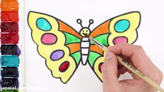 آموزش تصویری نقاشی به زبان ساده برای کودکان - (نقاشی تاج و پروانه)