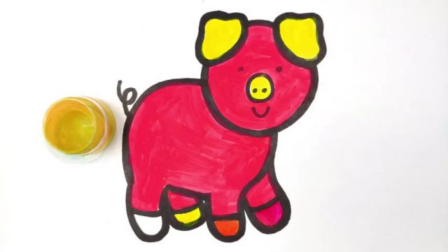 آموزش تصویری نقاشی به زبان ساده برای کودکان - (نقاشی خوک بامزه)