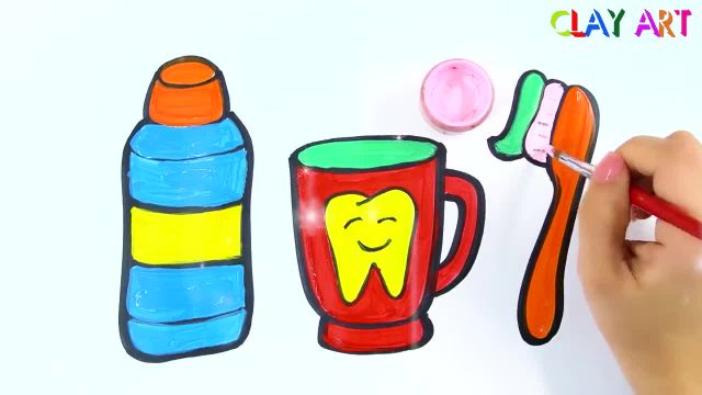آموزش تصویری نقاشی به زبان ساده برای کودکان - (نقاشی مسواک، بستنی، دمپایی)