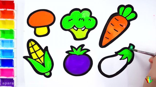 آموزش تصویری نقاشی به زبان ساده برای کودکان - نقاشی میوه های بسیار زیبا !