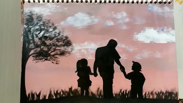 آموزش کشیدن نقاشی اسان و سریع و بسیار زیبا برای روز پدر به کودکان