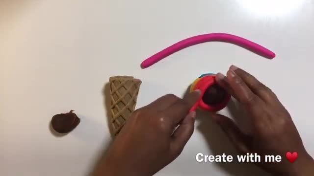آموزش تصویری ساخت بستنی قیفی رنگارنگ با خمیربازی برای کودکان !