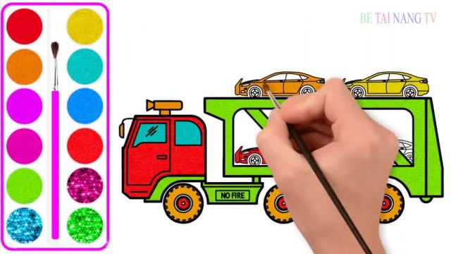 آموزش تصویری نقاشی به زبان ساده برای کودکان - (نقاشی ماشین کامیون)