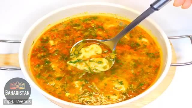  آموزش طرز تهیه سوپ منتو سبزیجات سالم و مقوی 