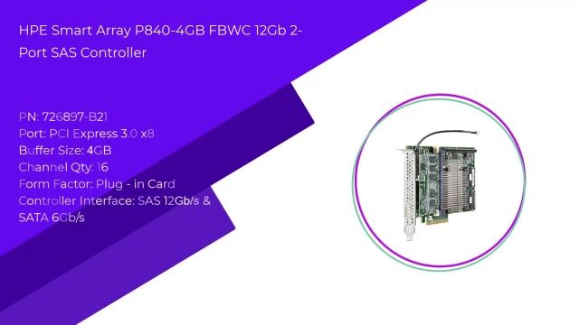 کارت کنترلر HPE Smart Array P840/4GB FBWC 12Gb 2-ports  