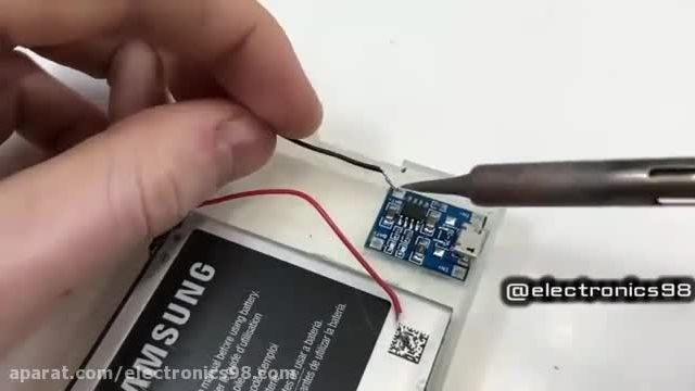 آموزش ساخت چراغ اضطراری قابل شارژ با استفاده از باتری تلفن همراه