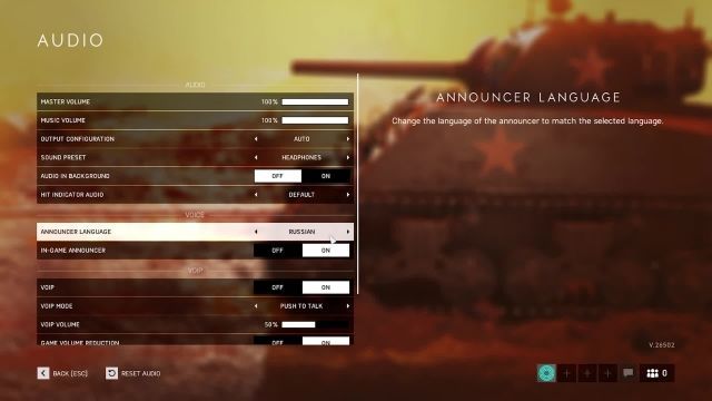 تغییر زبان گوینده در بازی Battlefield 5
