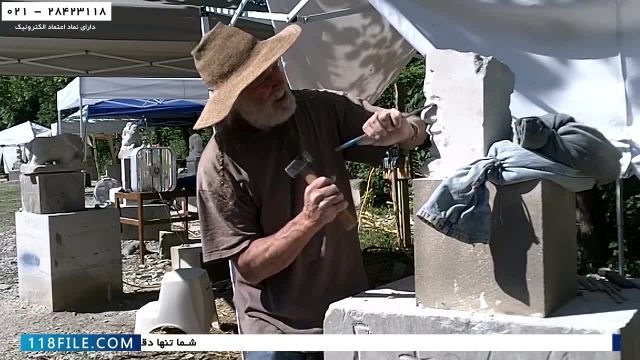 آموزش سنگ تراشی - آموزش هنر حجاری - سنگ تراشی شکل صورت 
