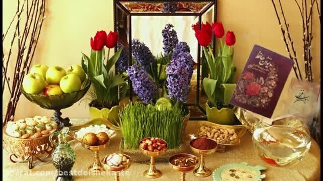 کلیپ هفت سین و گل ها برای تبریک عید