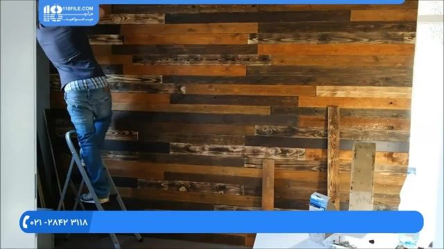 آموزش نصب دیوارپوش سه بعدی - پوشش دیوار با استفاده از پالت های چوبی