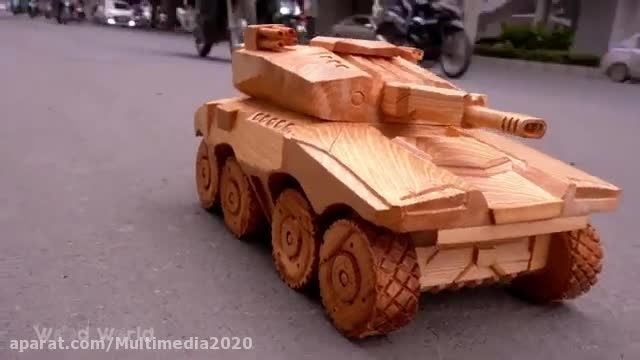 آموزش ساخت کاردستی تانک جنگی با چوب بسیار ساده !