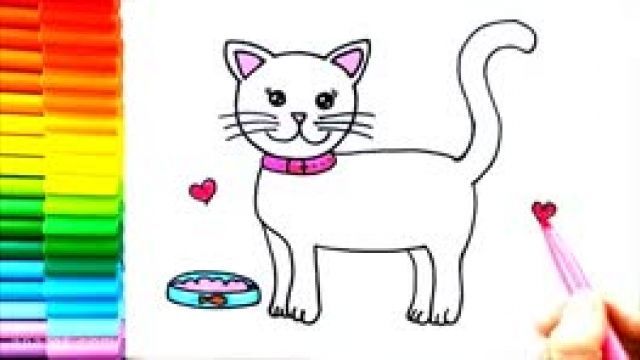 آموزش کشیدن  نقاشی گربه برای کودکان