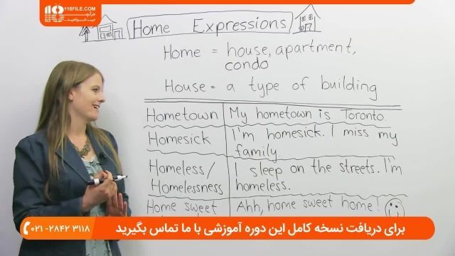 آموزش حرفه ای زبان انگلیسی - واژگان و اصطلاحات انگلیسی با HOUSE و HOME