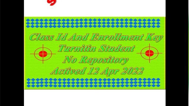 Class Id And Enrollment Key Turnitin Student No Repository Actived 12 Apr 2022