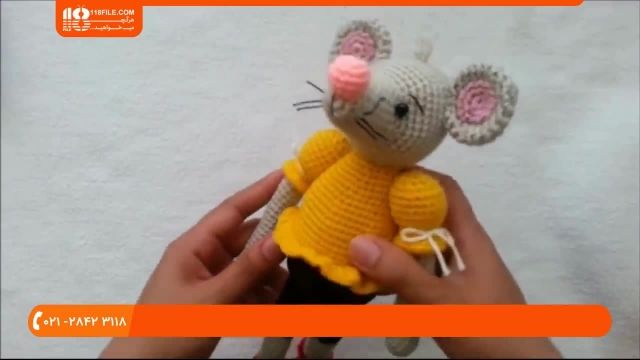 آموزش عروسک بافی با قلاب دوزی موش