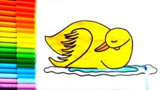 آموزش کشیدن  نقاشی اردک با مهارت فوق العاده هنری برای کودکان