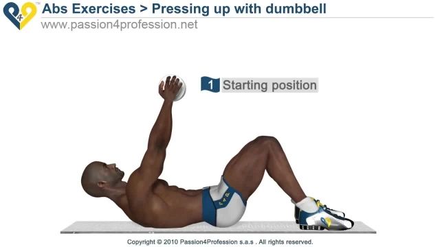 آموزش حرکت بدنسازی || فشار روی شکم با دمبل