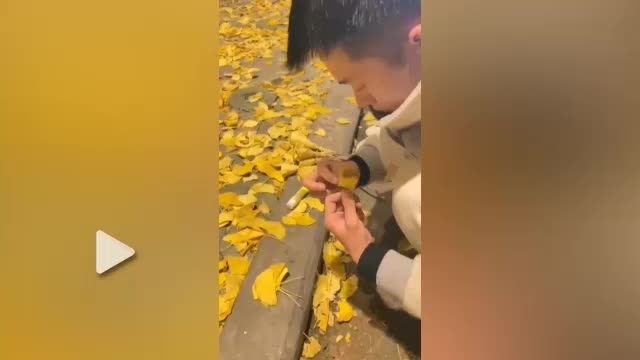 ساخت دسته گل با برگ‌های پاییزی | ویدیو 