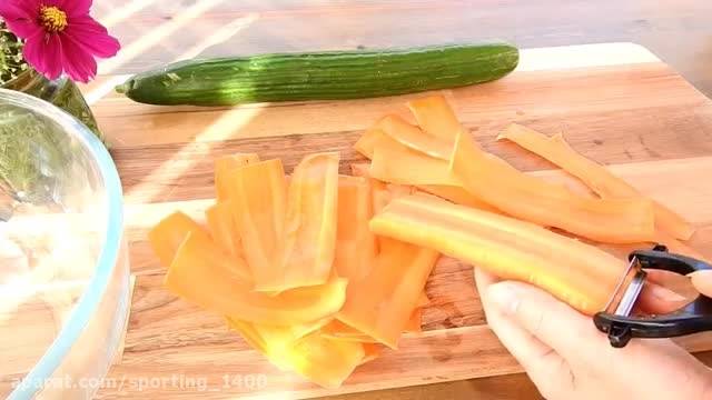 ترفند های تزئین هویج و خیار 